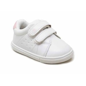 Deportivas blancas rosas de dos velcros de Bubble Kids