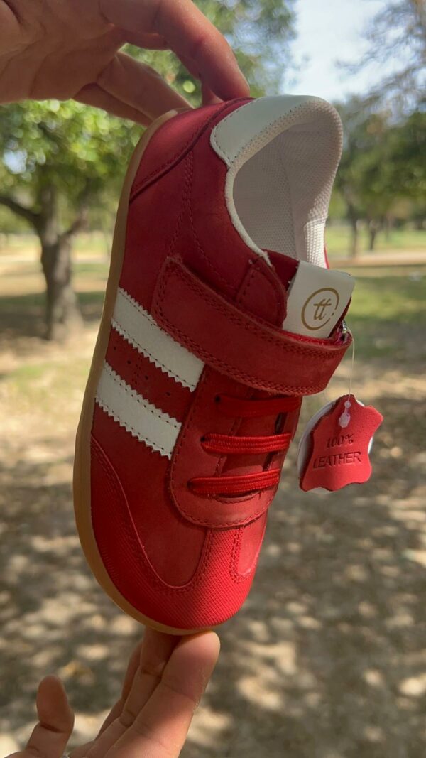 Zapatilla Deportiva Bebé Barefoot de Piel Rojo Chetto - Imagen 4