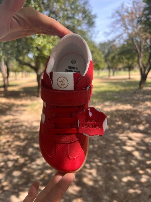 Zapatilla Deportiva Bebé Barefoot de Piel Rojo Chetto - Imagen 5
