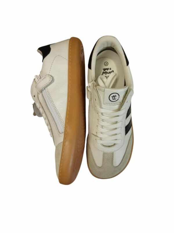 Zapatilla Barefoot de Piel Blanco con Cremallera Chetto - Imagen 2